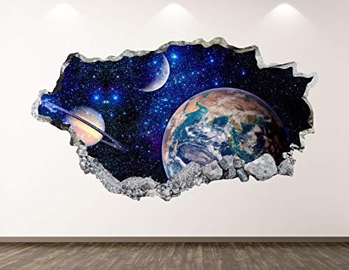 Vinilo decorativo de pared West Mountain Earth Planet 3D