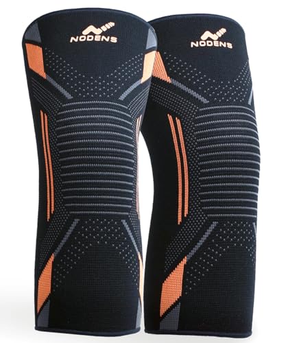 NODENS Nylon Knee Support, Knee Caps, Knee Brace For Knee Pain Relief Products, Knee Pad Leg Sleeves, For Men and Women (Orange, XL)