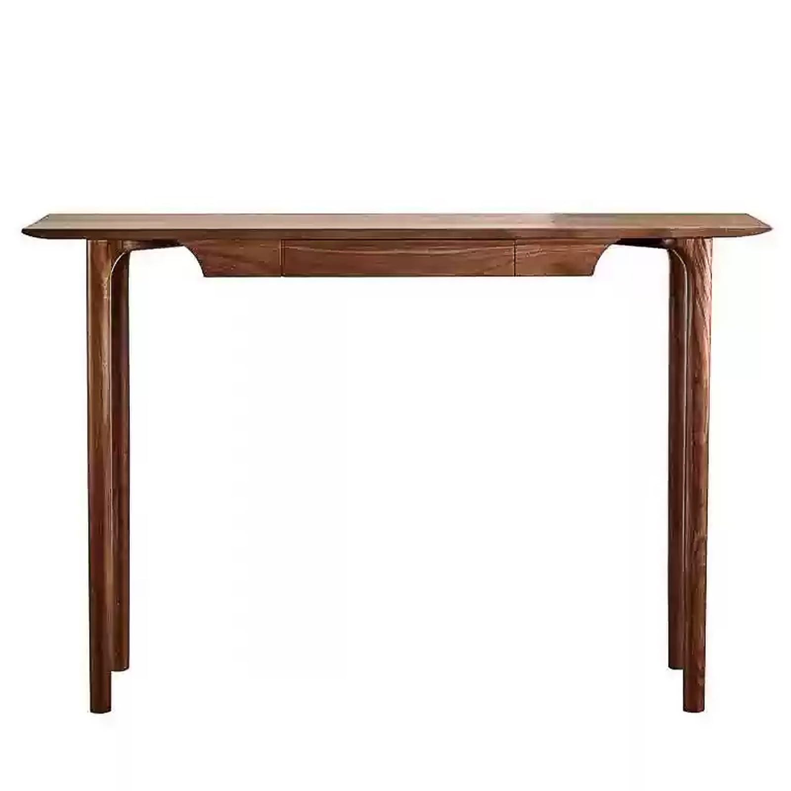 Wąski stół na konsolę do domu wiejskiego z szufladą, stolik na sofę z litego drewna, do przedpokoju i salonu, oszczędzający miejsce design (110 cm) - rustykalne meble domowe