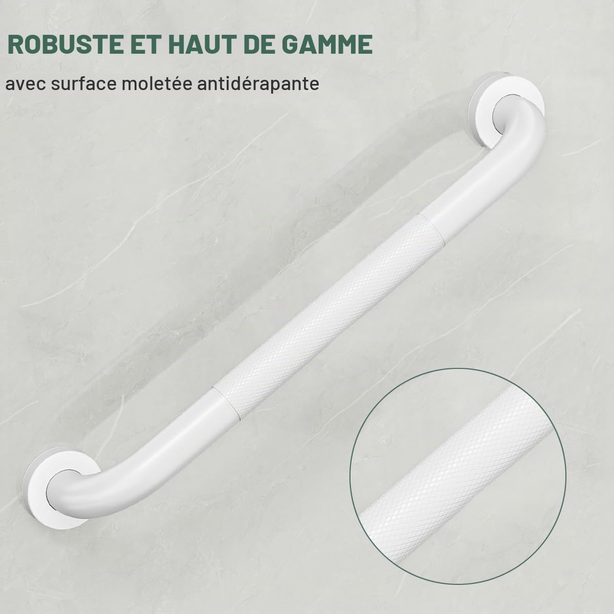 FANHAO 2 Barres d'appui de Salle de Bain en Acier Inoxydable SUS304 avec Poignée Antidérapante pour Toilettes, Baignoire, Salle de Bain, Rampe d'escalier -41cm