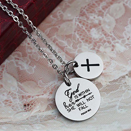 Bible Verse Necklace Cross Charm Confirmation Pendant Necklace Gift Scripture Jewelry2