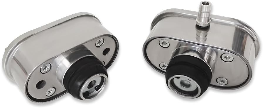 DEMOTOR PERFORMANCE フィン付きオーバルポリッシュアルミニウムバルブ