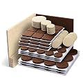 X-PROTECTOR Premium TWO COLORS Pack Furniture Pads 133 piece! Felt Pads Furniture Feet Brown 106 + Beige 27 of various sizes - BEST wood floor protectors. Protect Your Hardwood & Laminate Flooring