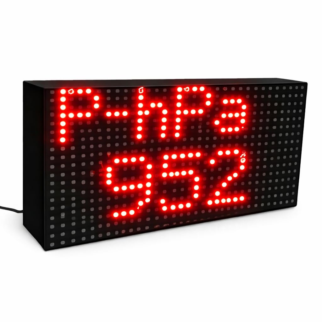 Air Pressure Monitor Display, P10 LED, Real-Time Measurement, Indoor & Outdoor, 32x16 cm, Wall Mountable (Red)-image-4