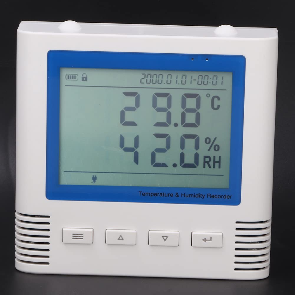 Registrador de Temperatura y Humedad Pantalla LCD Grande con Conexión USB para Monitoreo del Hogar y la Oficina
