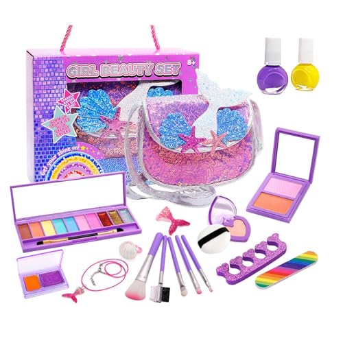 Jouet de maquillage pour petite fille avec kit cosmétique lavable 19 pièces