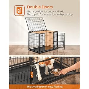   Feandrea-Heavy-Duty-Dog-Crate-Metal-Dog-Kennel-and-Cage-with-Removable-Tray-XL-for-Medium-and-Large-Dogs-421-x-276-x-295-Inches-Black-UPPD001B01