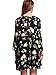 Milumia Women's Boho Floral Print Long Sleeve Loose Short Mini Tunic Dress Black Small