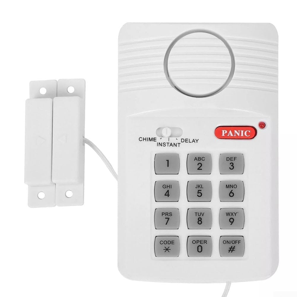 Wireless Door Alarm with Password, Loud Security System for Home Garage Shed for caravan, for battery Powered Burglar Deterrent