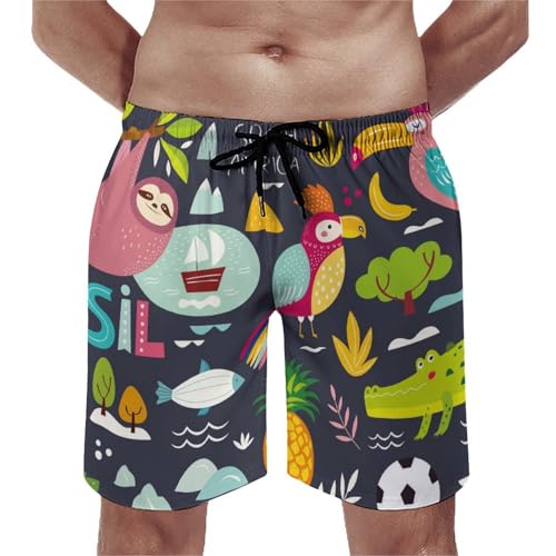 Shorts de bain homme imprimé paresseux idéal pour la plage