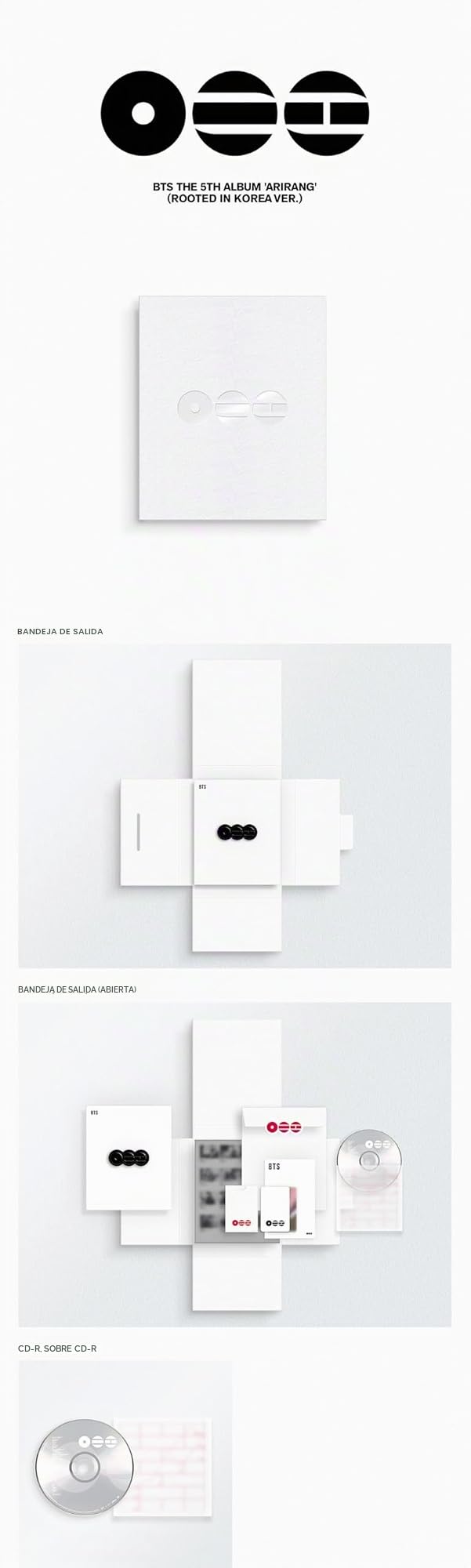 B.T.S ARIRANG [Rooted In Korea + Music + Living Legend + Weverse Albums 4 Ver. Set] El quinto álbum