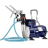VIVOHOME 110-120V Professional Airbrushing Paint System with 1/5 HP Air Compressor and 3 Airbrush...