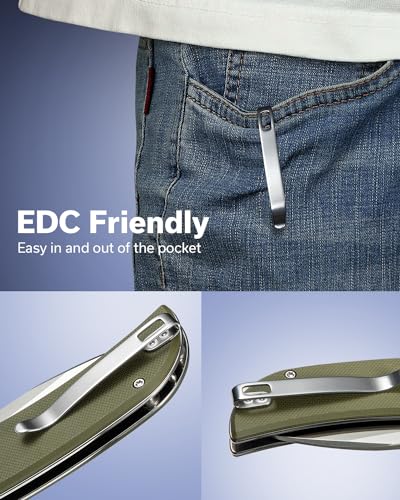 SENCUT-Borzam-Folding-Knife-for-Men-Pocket-Knife-with-346-9Cr18MoV-Blade-G10-Handle-EDC-Knifves-for-Outdoor-Indoor-Camping-S23077-1-OD-Green