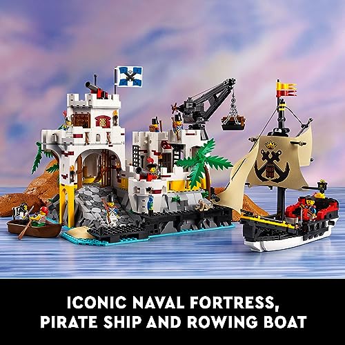 Icone Eldorado Fortress Building Kit, regalo pirata, include nave pirata e 8 minifigure, idea regalo nostalgica per adulti che amano un progetto gratificante, decorazione per casa e ufficio, - Lego - Immagine 2