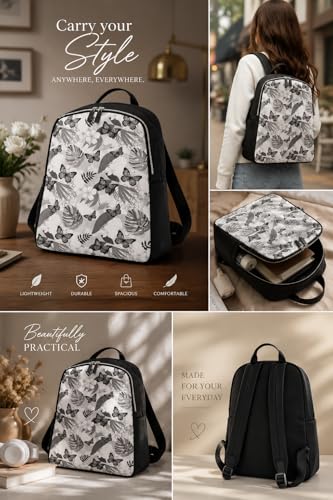 Image of Ethnic Style Waterproof Oxford Backpack for Women & Girls | Fashion Travel Canvas Look Nylon Bag | Large Capacity Printed Laptop Backpack for College