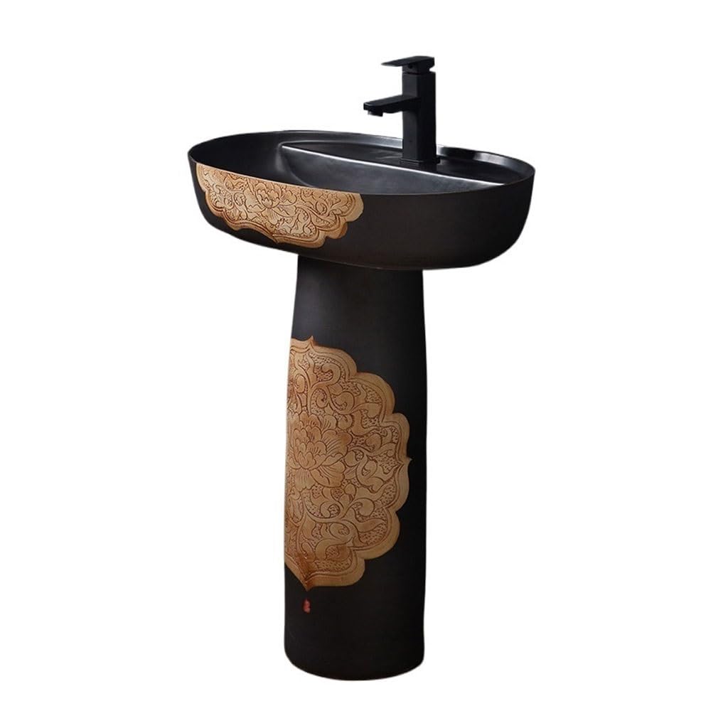AYCDL Pedestal Sink Bathroom Wash Basin Household Column Wash Basin Column Wash Basin Integrated Floor-Standing Column Basin Bathroom Pedestal Sink