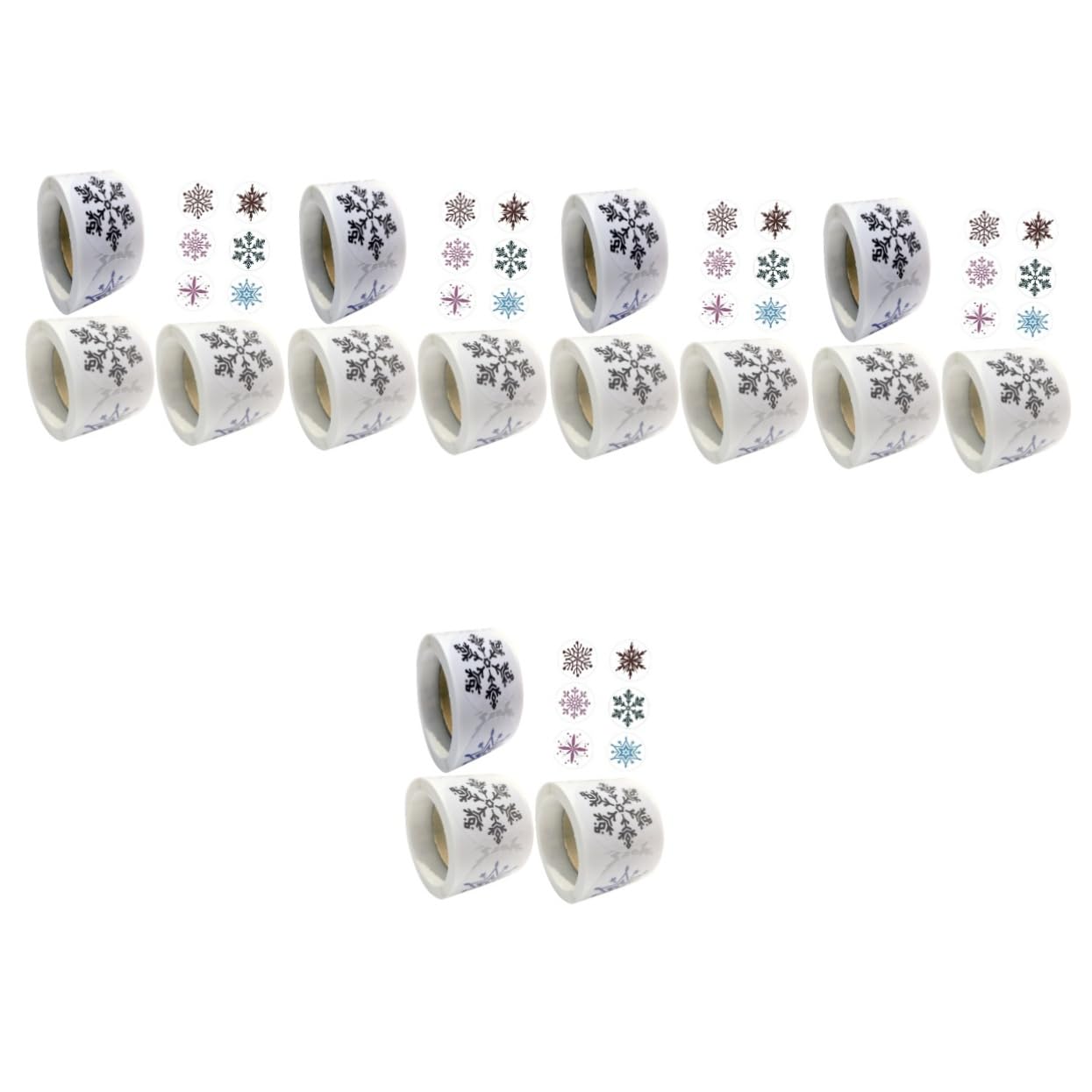 NUOBESTY 5 Set Etichetta Scatole Con Coperchio Adesivi Per Matrimoni Adesivi Glitterati Con Fiocco Di Neve Cartoline Di Natale Carta Autoadesiva in Lastra Di Rame 3 * 5