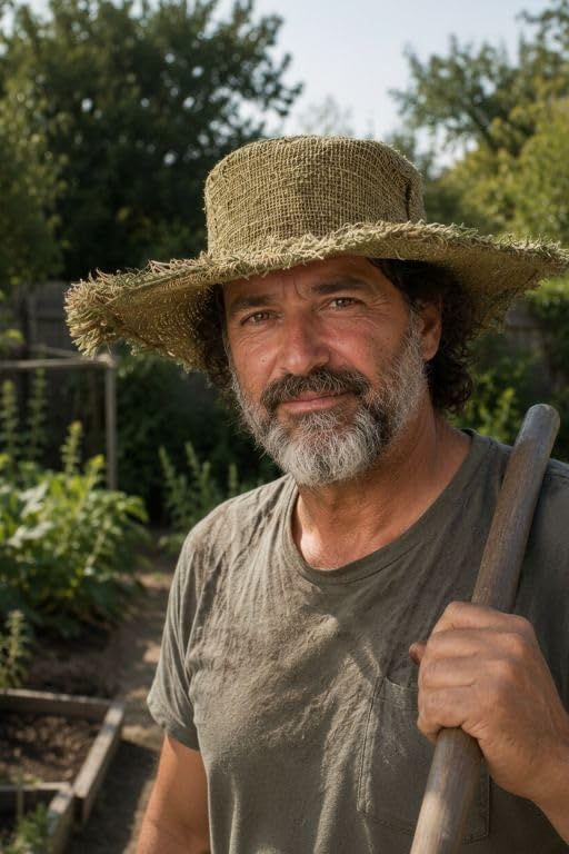 Image of Hemp Sun Hat Wired Wide Brim Big Sizes M /L /XXL Farmers,Raw Hemp Natural Garden Summer Hippie hat