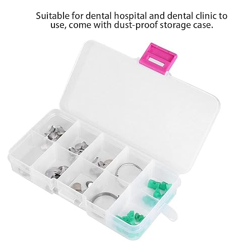 Miniatura 4 de Seccional dental, 100 piezas coronas contorneadas matrices metálicas bandas de repuesto de matriz combinada abrazadera suministros de ortodoncia kit