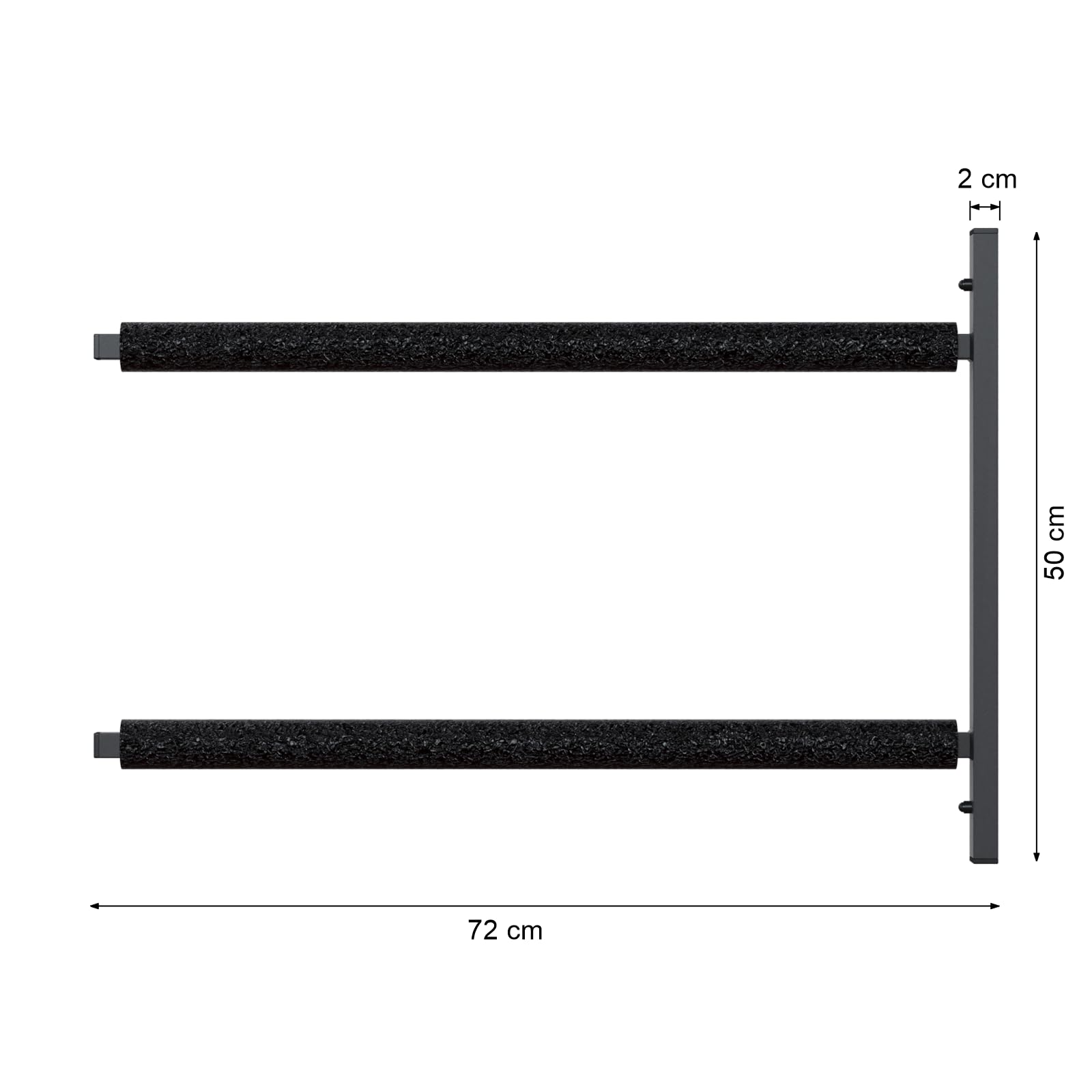 QLS Wandhalterung Wandbefestigung Haken Regal Aufbewahrungs Halter für Surbfett SUP Boardhalter Schutzschaum Werkstattregal Stahl- 2 Ebenen Schwarz