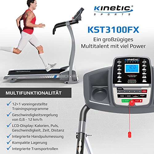 Kinetic Sports KST3100FX Laufband klappbar | elektrisch 1100 Watt leiser Elektromotor | 12 Programme | bis 125 kg | GEH… – Bild 5
