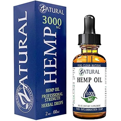 3,000mg Zatural Hemp Oil Drops: Hemp Seed Oil | Rich in Omega 3 & 6 (3,000mg Natural) Cover