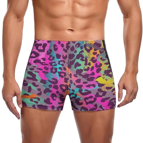 Maillot de bain slip léopard pour homme style boxer