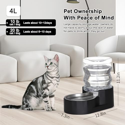 Fontaine à eau gravité 4L pour animaux idéale dans votre cuisine