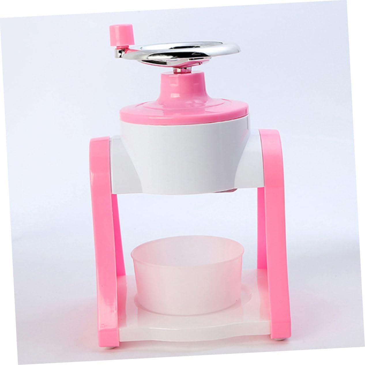 ARTIBETTER Manual Ice Crushing Machine Hand Operated Ice Crusher for Smoothies Shaved and Refreshing Desserts Family Fun Hot Summer Days Compact Design Pink