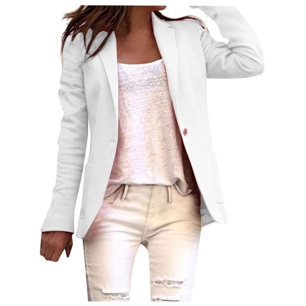 FankleSale Casual Open Front Blazers for Women Work Office Business Jacket Lightweight Cardigan with Pockets