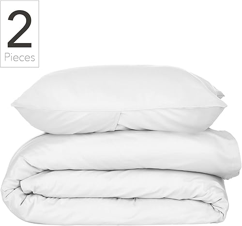 Miniatura 2 de Nate Home by Nate Berkus - Juego de funda de edredón de satén de algodón de lujo de 300 hilos, 2 piezas, ultra suave, fresco, juego de ropa de cama