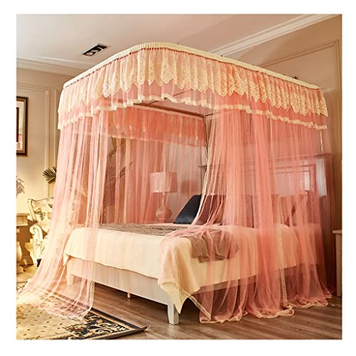 Dosel de Cama en Forma de U, mosquitera Princess Wind, Opaca, Resistente al Viento y al Polvo, con Soporte de Acero Inoxidable (Color: A1, tamaño: 200 x 220 x 210 cm)