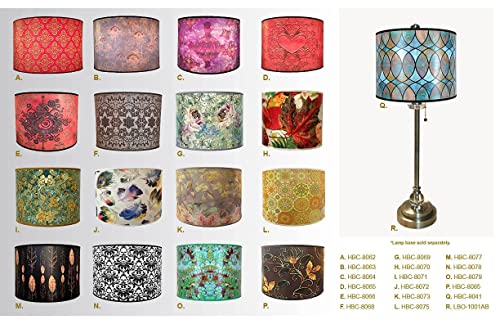 Image of Royal Designs, Inc. Trendy Decorative Handmade Drum Shade, Made in USA, 14in, HBCN-8041-14, Cool Hues