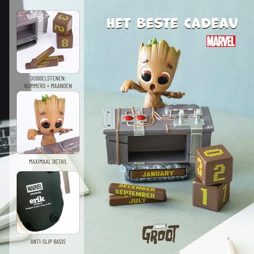 Grupo Erik Perpetual Kalender 3D Marvel Groot Death Button - Desktop Kalender - Bureaukalender - Home Office Dekoration - Afbeelding 4