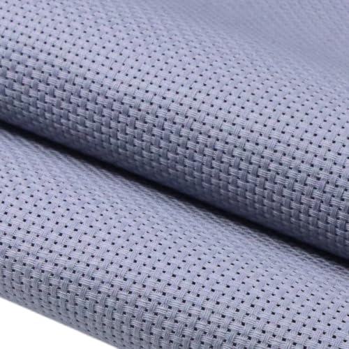 Image of KCS 19 inch x 28 inch(48cmx72cm) 11CT Counted Cotton Aida Cloth Cross Stitch Fabric (Light Steel Grey)