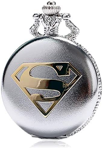 ZJJZ Heren zakhorloge, retro superman zakhorloge mannen jongen - Afbeelding 5