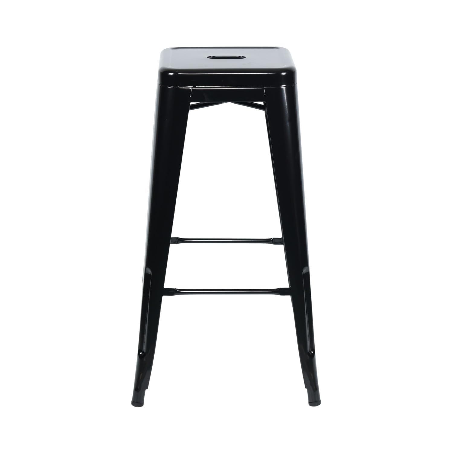THINIA HOME Pack 4 Taburetes Medios Industriales Apilables de Acero 43x43x76cm