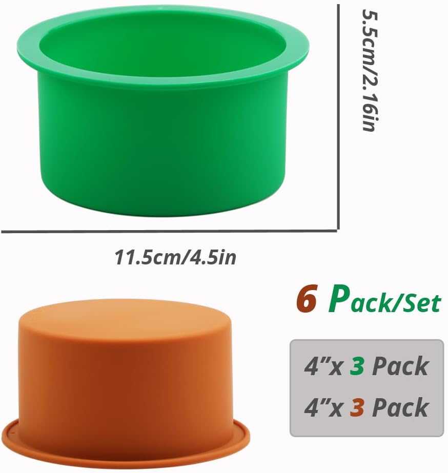 REKIDOOL Moldes Redondos De 6.4 Pulgadas Para Hornear, Juego De Moldes De Tubo Acanalado De Silicona Antiadherentes Moldes Para Pasteles Pequenos