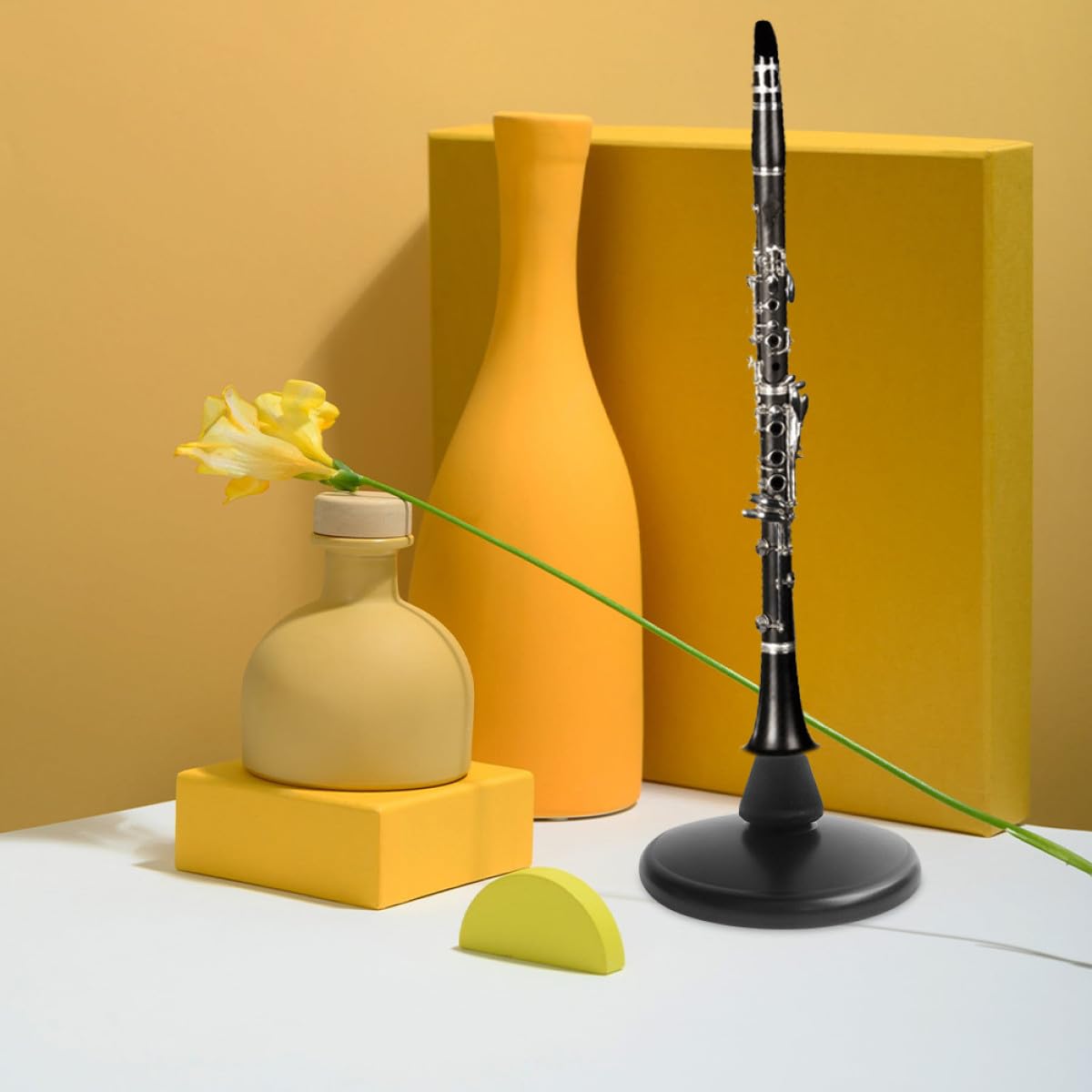 Zerodeko Supporto per Flauto e Clarinetto in Ferro Robusto Porta Flauto Portatile Design Stabile e Bordi Arrotondati Accessorio Pratico per Musicisti e Negozi di Strumenti Musicali