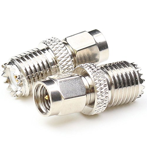 Conectores coaxiales SMA macho a Mini UHF hembra 2 unidades miniatura 2