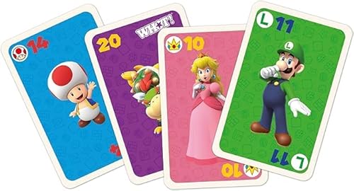 Winning Moves - WHOT! Super Mario - Jeu de Cartes - Jeu de Société - Jeu de batailles - Jeu de Voyage - De 2 à 6 Joueurs - A partir de 6 Ans - Version Française