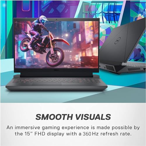 Image of Dell G15 5530 Gaming Laptop, 15.6 inch FHD 360Hz Display, Intel 14-Core i7-13650HX, NVIDIA RTX 4060, Windows 11 Pro & Microsoft Office Lifetime License, 64GB DDR5, 1TB SSD, Backlit Keyboard, Wi-Fi 6