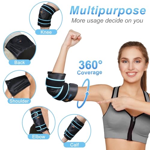 Image of SuzziPad Forearm & Elbow Ice Pack Wrap, Reusable for Tennis & Golf,Black