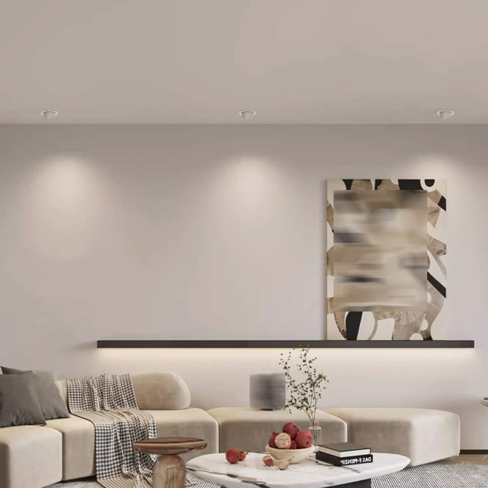 USMJQVZ 10W,20W LED Gimbal Recessed Lighting LED Ceiling Downlight Kit White Aluminum Trunk Directional LED Eyeball Can Light, Adjustable LED Downlight, 5 Pack