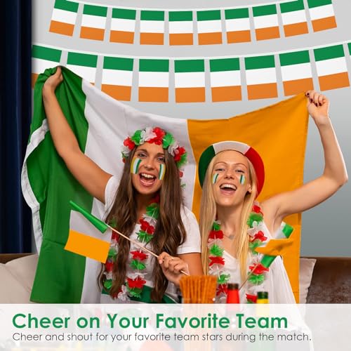 Image of AhfuLife Irish Flag 3x5 Ft, Large Ireland Flag for St Patrick's Day Decorations - Double Side with Brass Eyelets, Bar Garden Street Decoration Indoor Outdoor