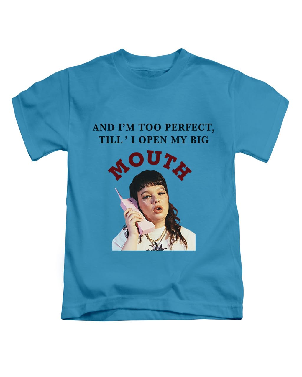 New Spirit Original Unisex Sapphire I'm Too Perfect Text Lola Young Tee T-Shirt Funny T Shirt Top