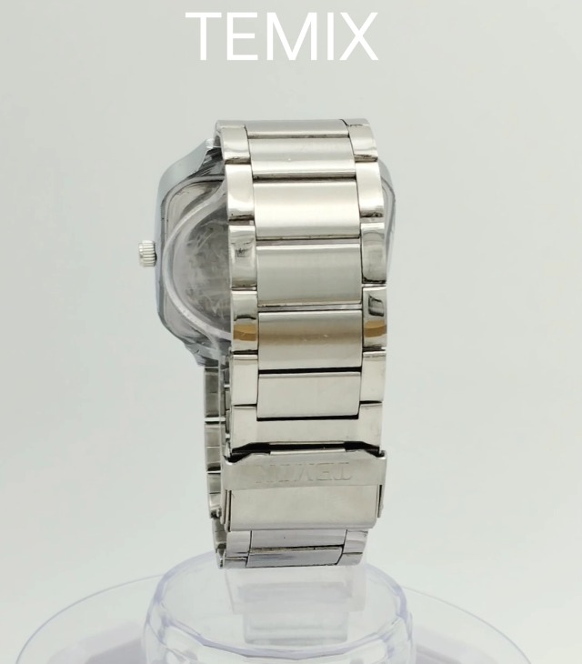 Buy TEMIX Black Square Dial Stainless Steel Quartz Watch for Men