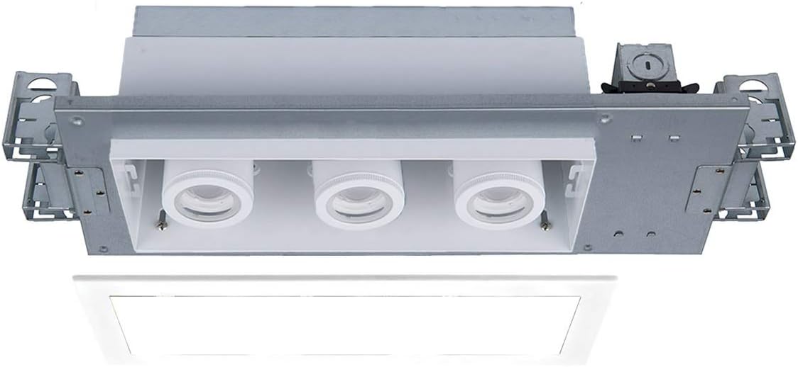 WAC Lighting MT-4310T-927-WTWT Silo LED Multiple Three New Construction IC-Rated Airtight Housing with Light Engine Housing & LED, White/White