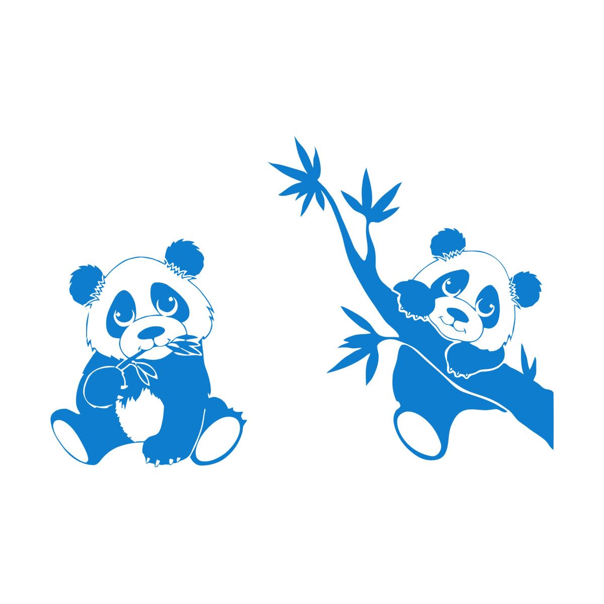 Pandas Bamboo Tree Wall Sticker Children Kids Room Jungle Zoo Animal Forest Wall Decal Playroom Bedroom Vinyl Extra Large - 86x126cm โ image 1
