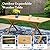 HERA'S HOUSE 9 Pieces Outdoor Dining Set, Wooden Patio Table and Chairs, Rectangular Expandable Acacia Wood Table Chairs Set for Backyard Garden Lawn Deck